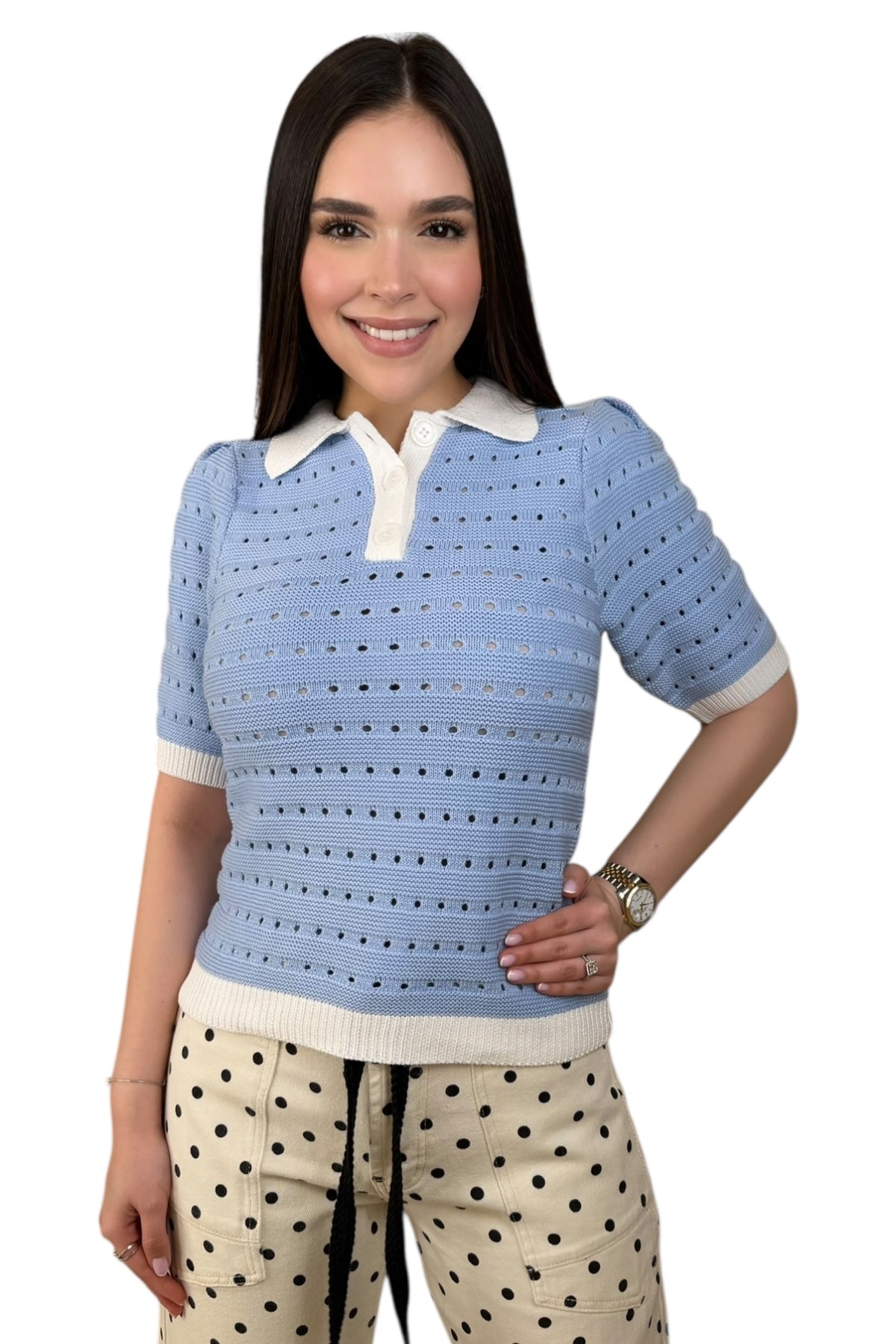 BLUE CHIC SWEATER TOP