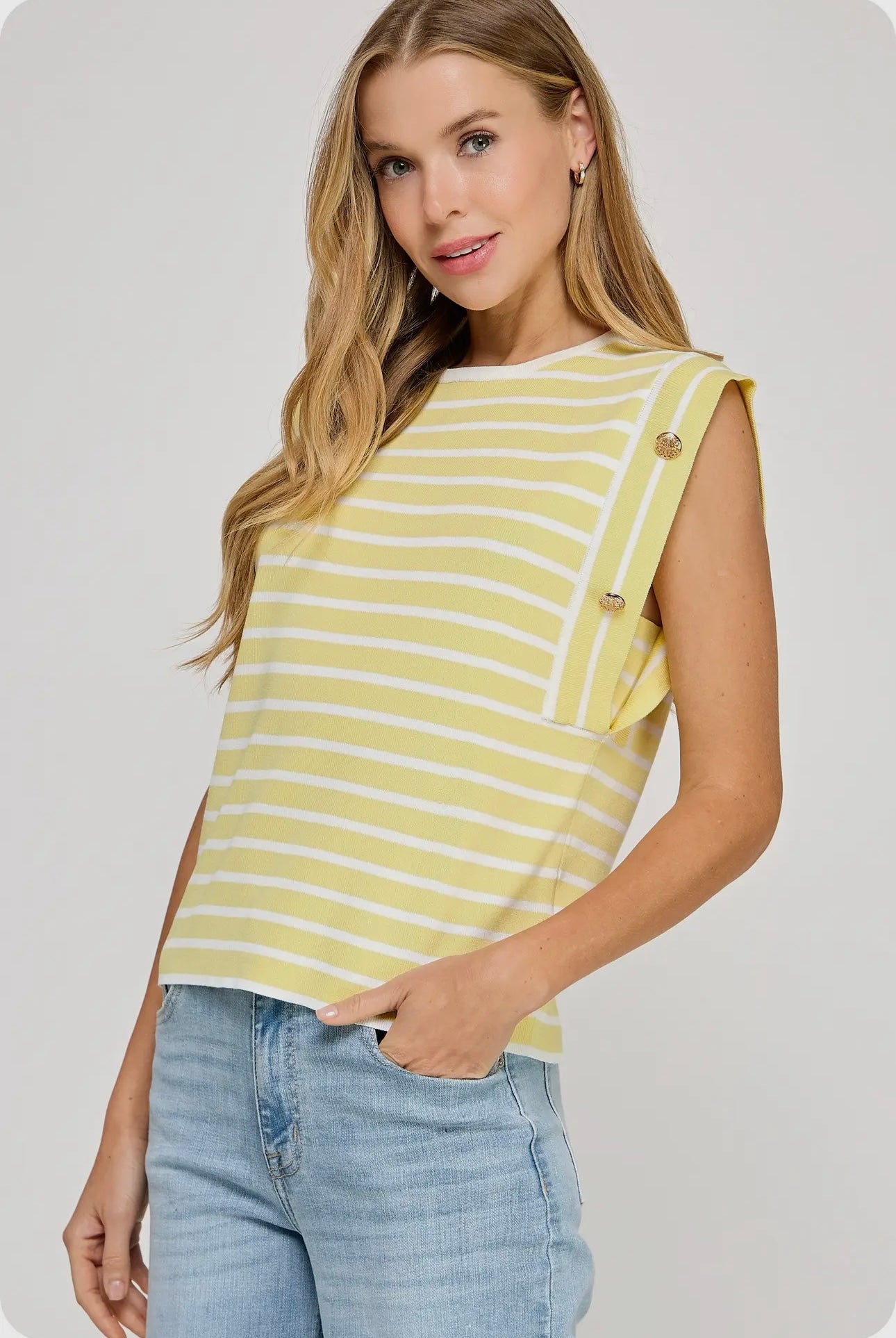 THE STRIPE TOP - YELLOW