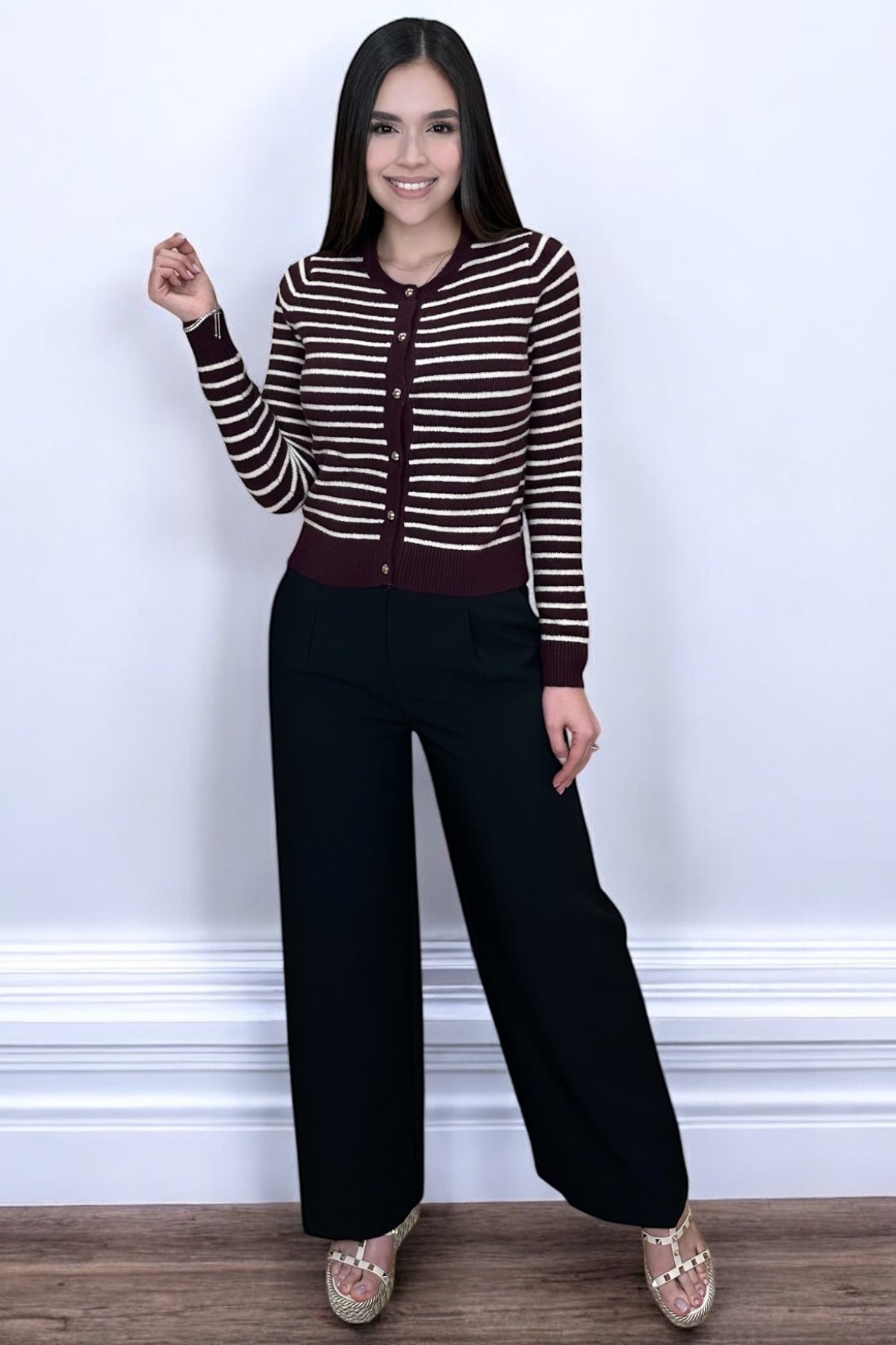 THE BURGUNDY LINES CARDIGAN