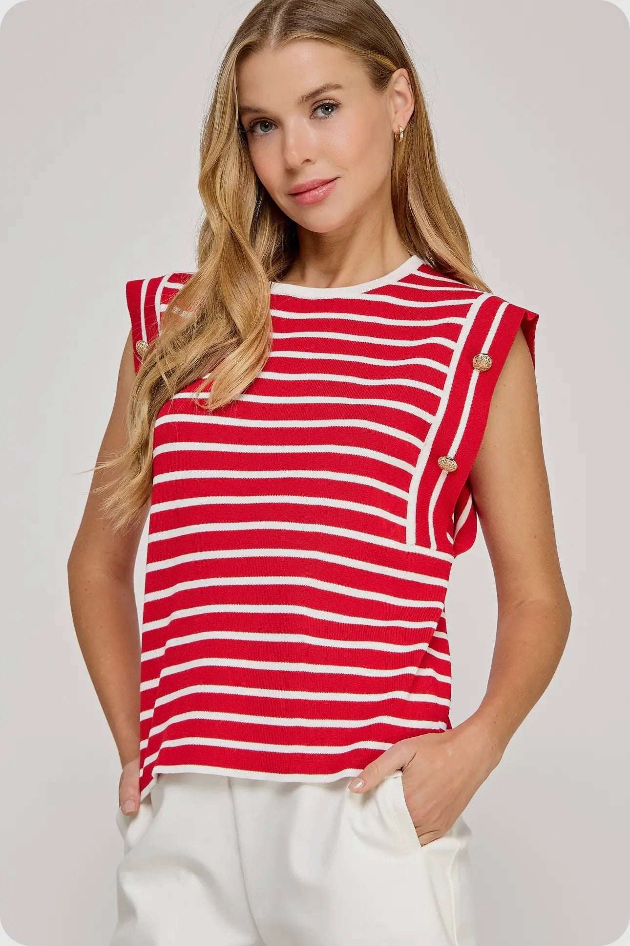 THE STRIPE TOP - RED
