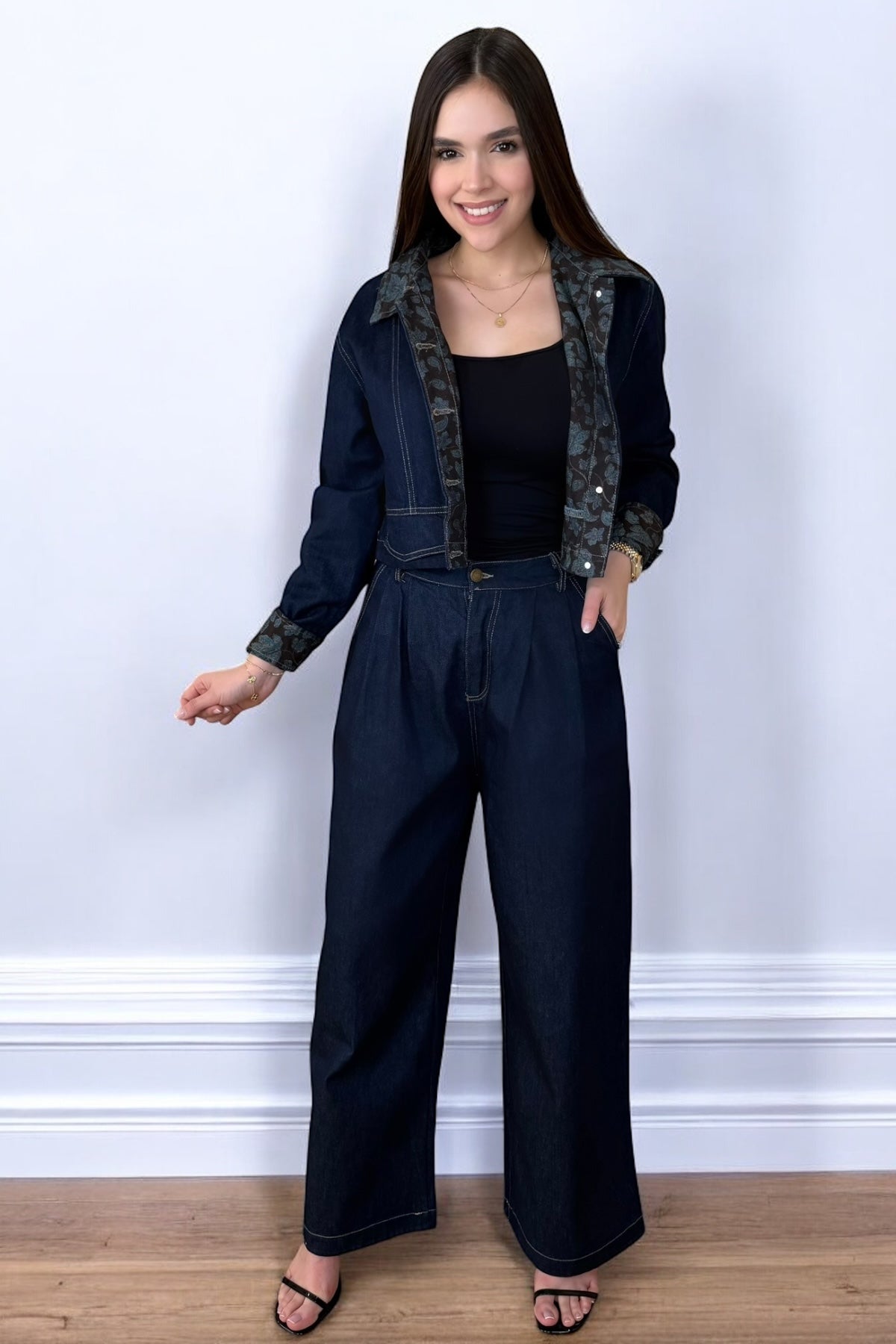 FLORAL DENIM DESIGN SET