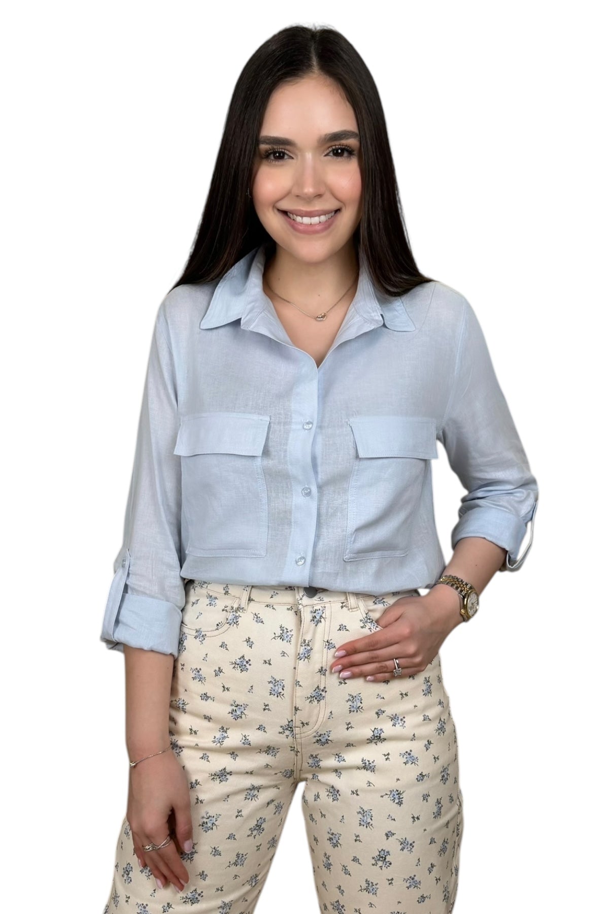 CELESTE LINEN BLOUSE
