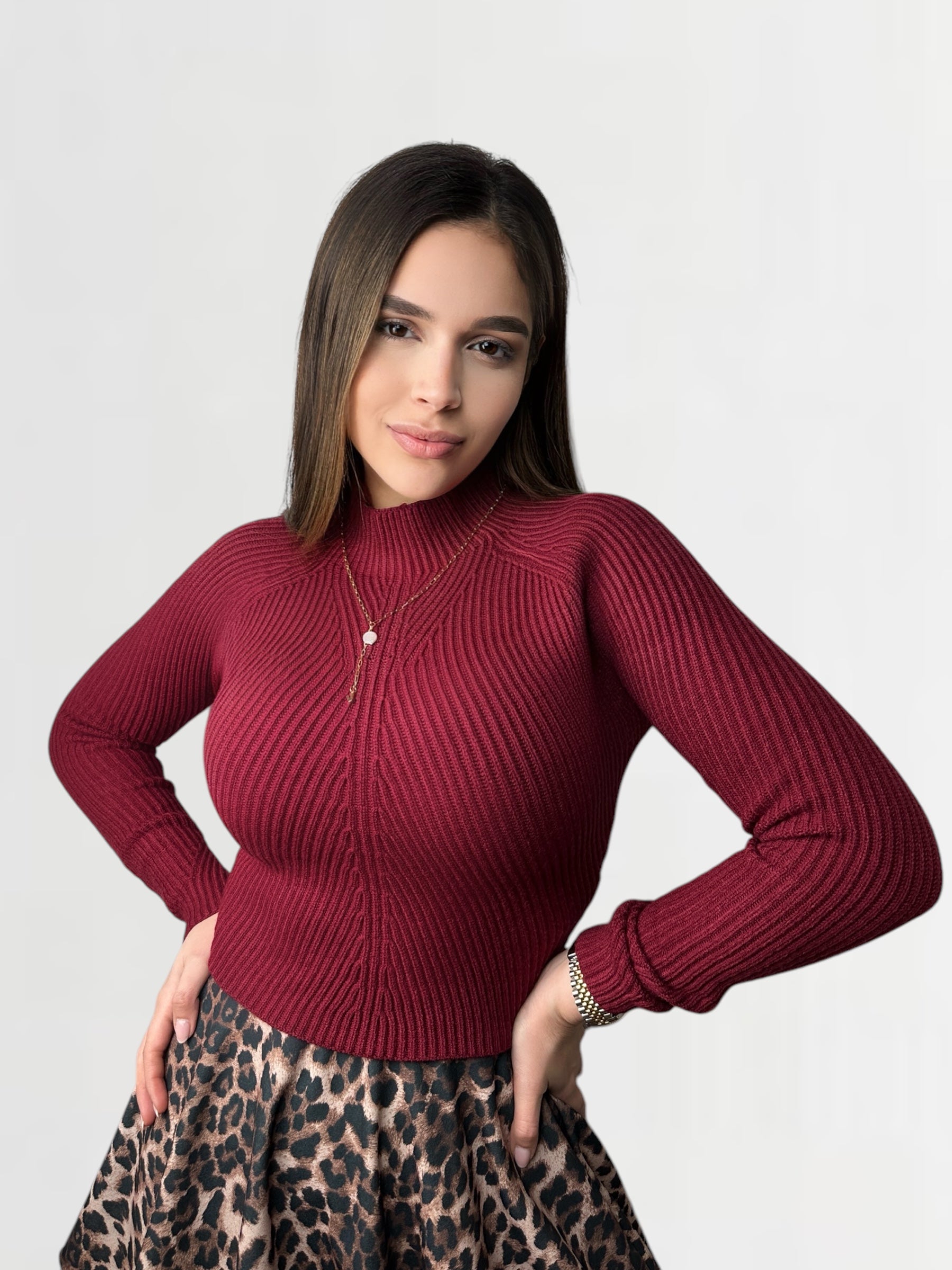 BURGUNDY FANCY SWEATER