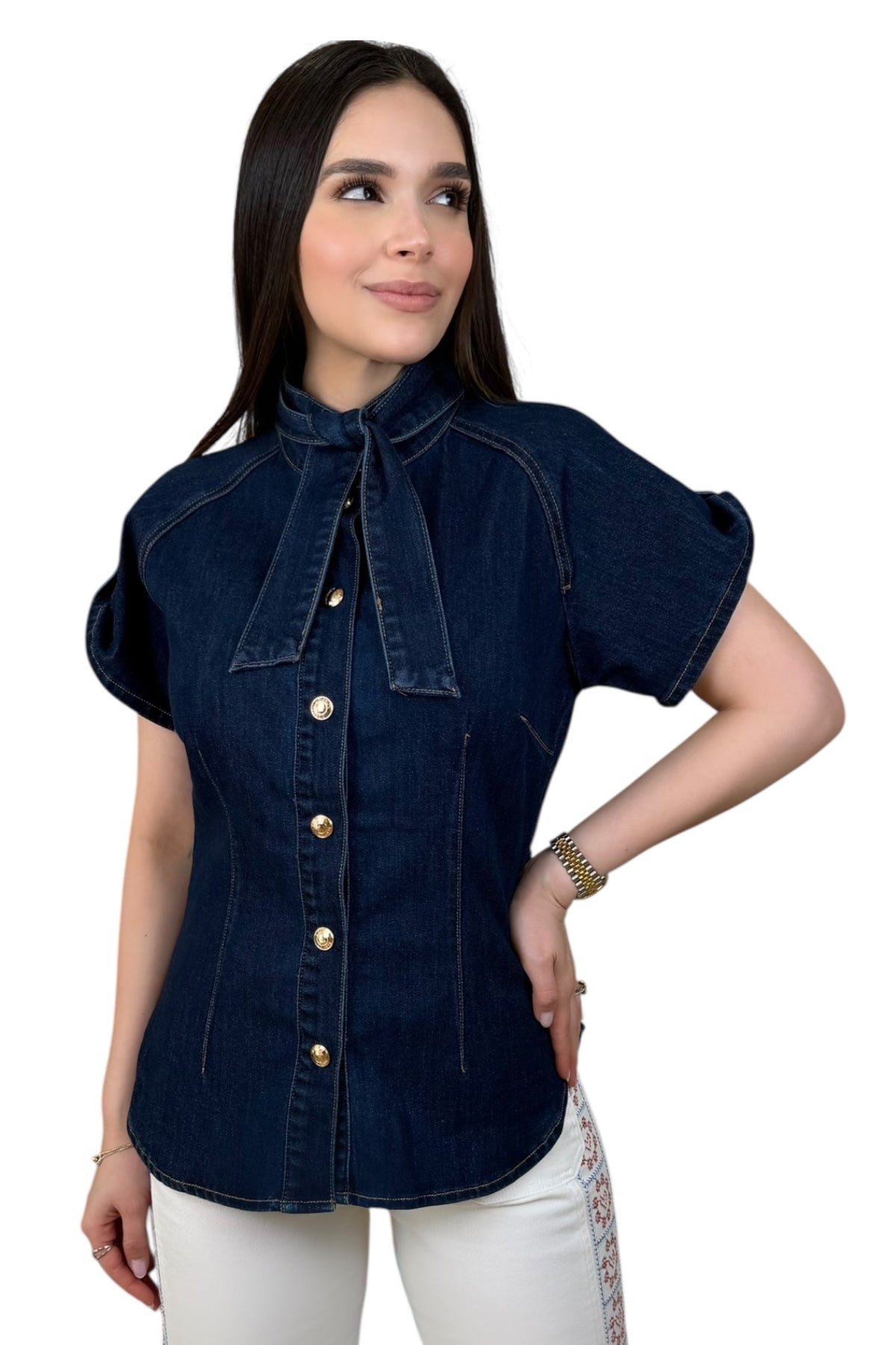 ELEGANCE DENIM BLOUSE