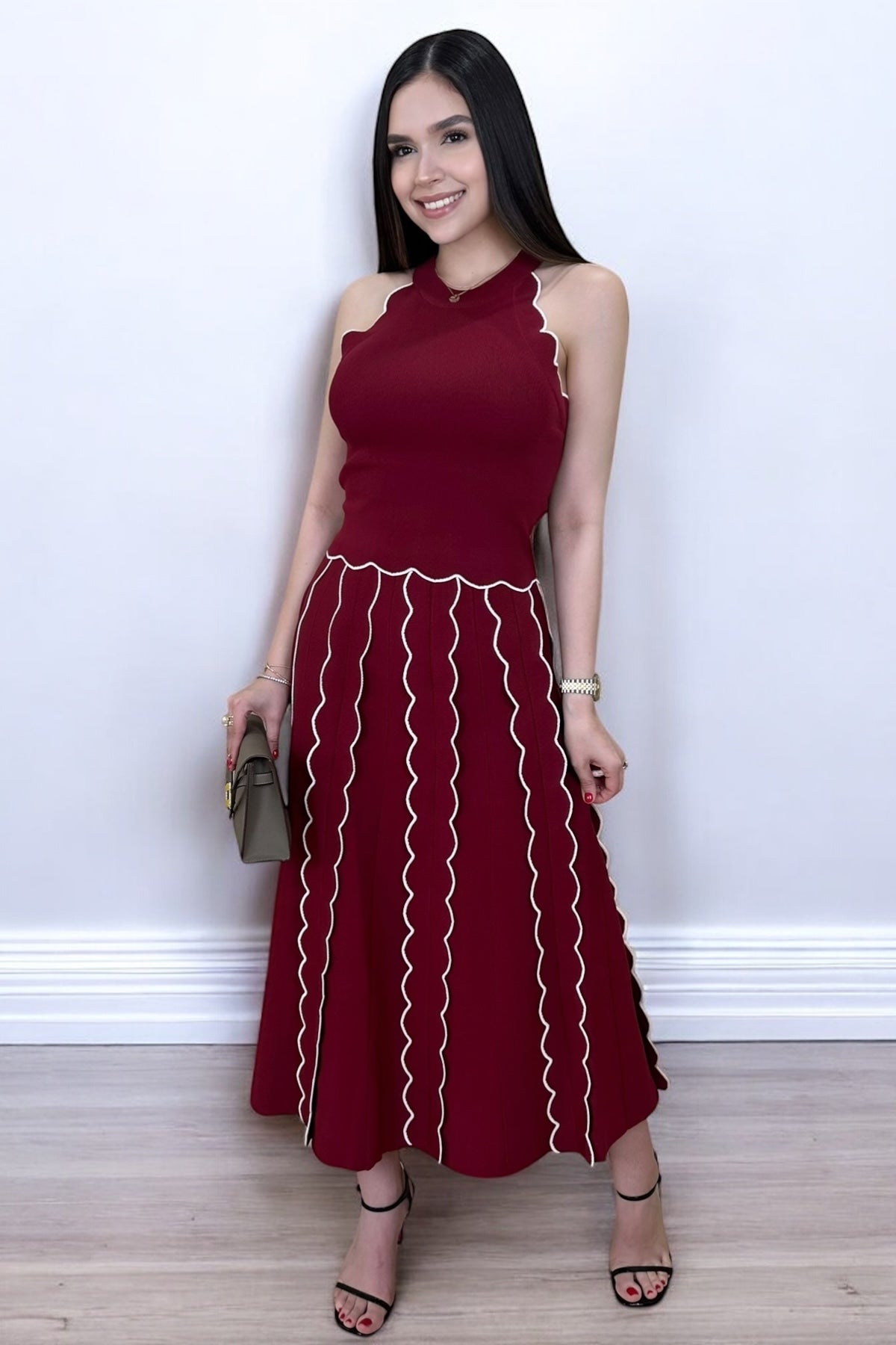 LUXE BURGUNDY SKIRT SET