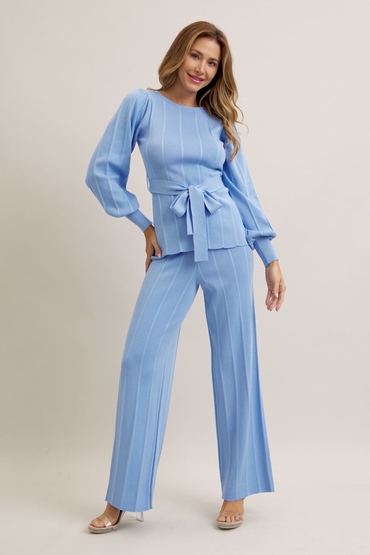 PORTOFINO BLUE KNITTED SET