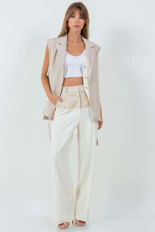 BEIGE CONTRAST PANT