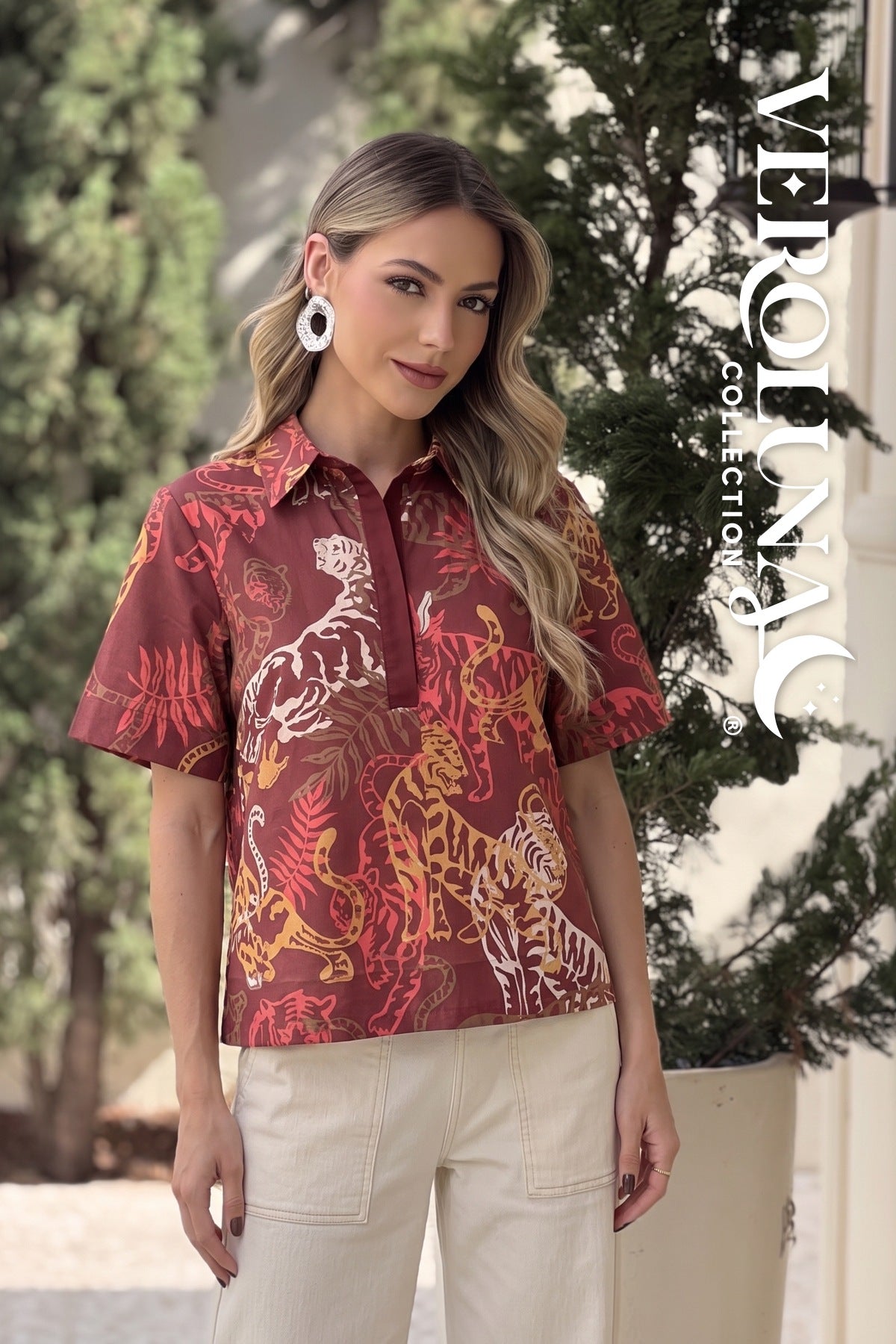 WINE LEOPARD PRINT BLOUSE