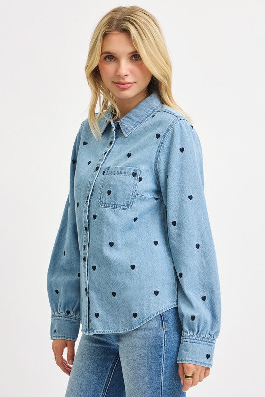 DENIM HEART TOP