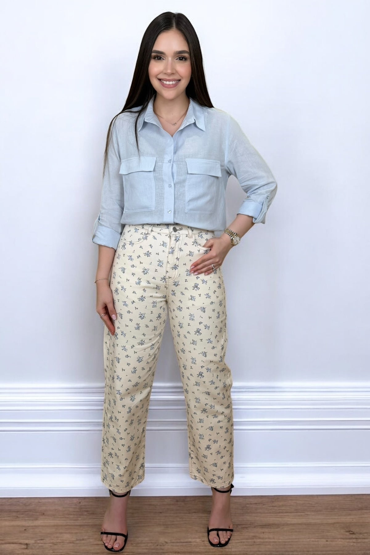 CELESTE LINEN BLOUSE