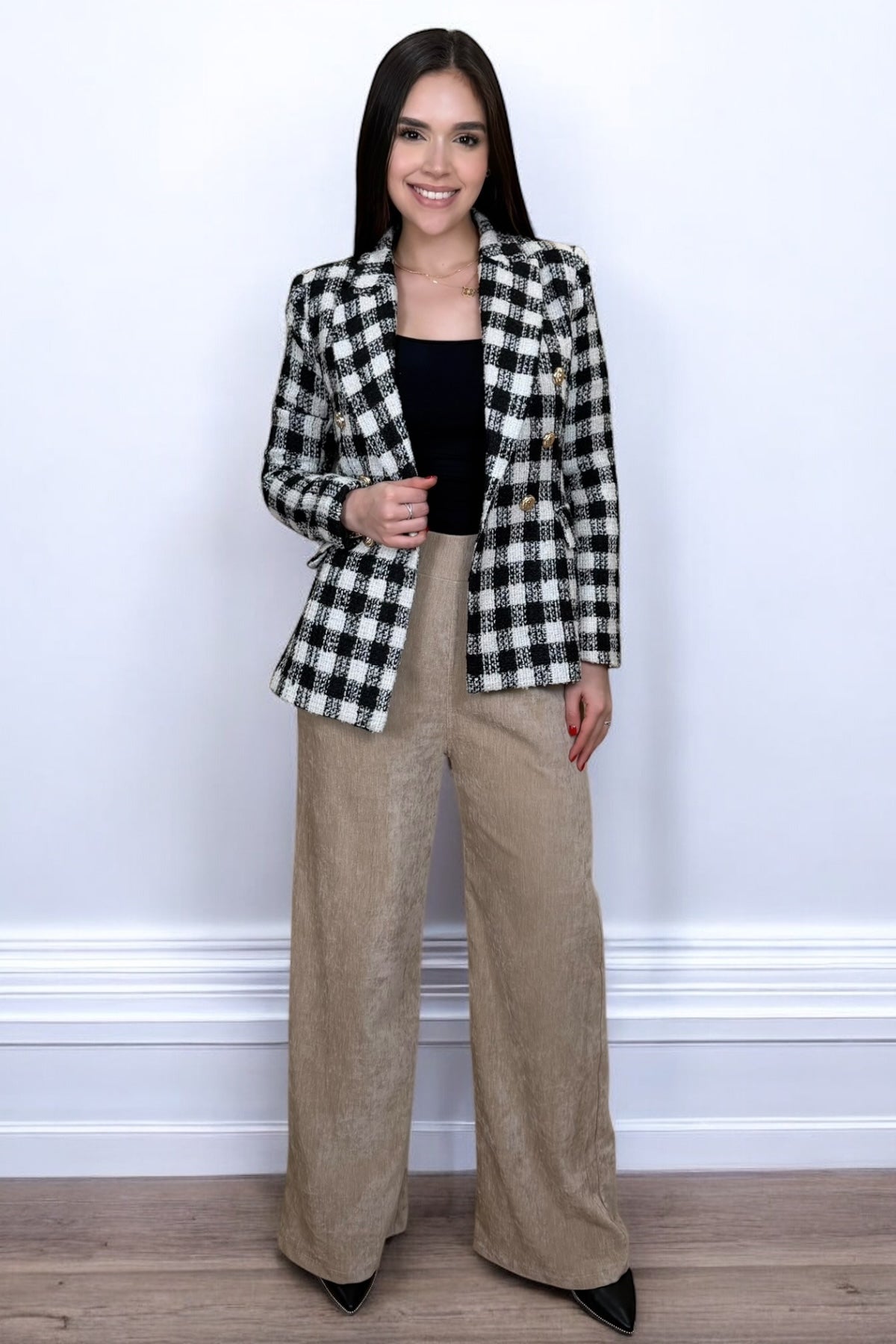 PARISIAN LUXE TWEED BLAZER - BLACK