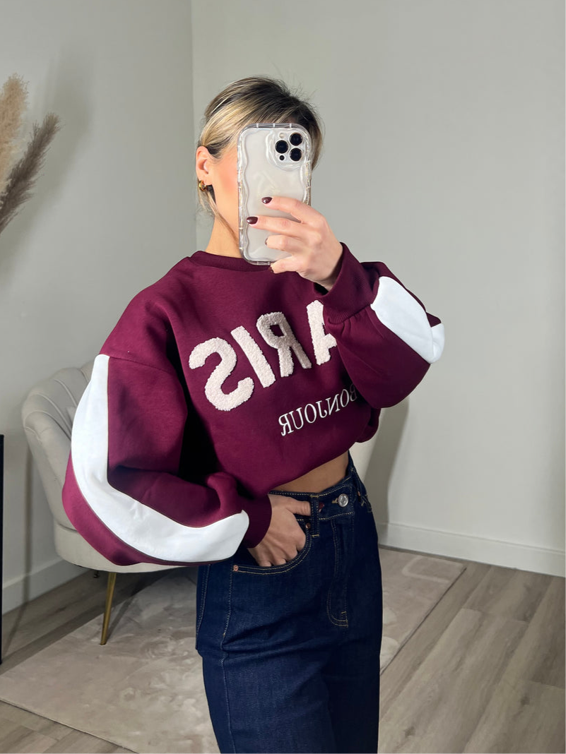 PARIS BURGUNDY SWEATER