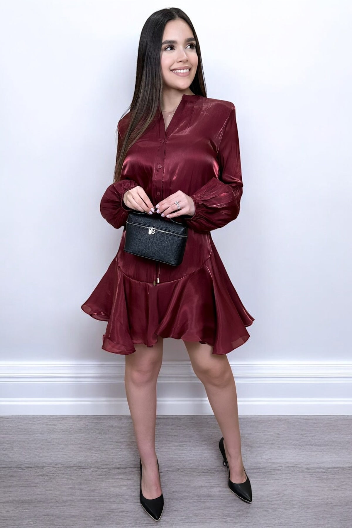 BURGUNDY LUXE DRESS