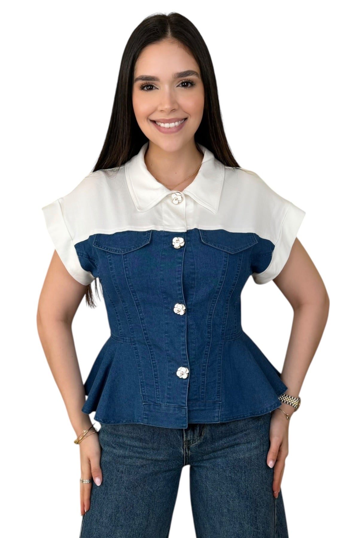VICTORIA DENIM TOP