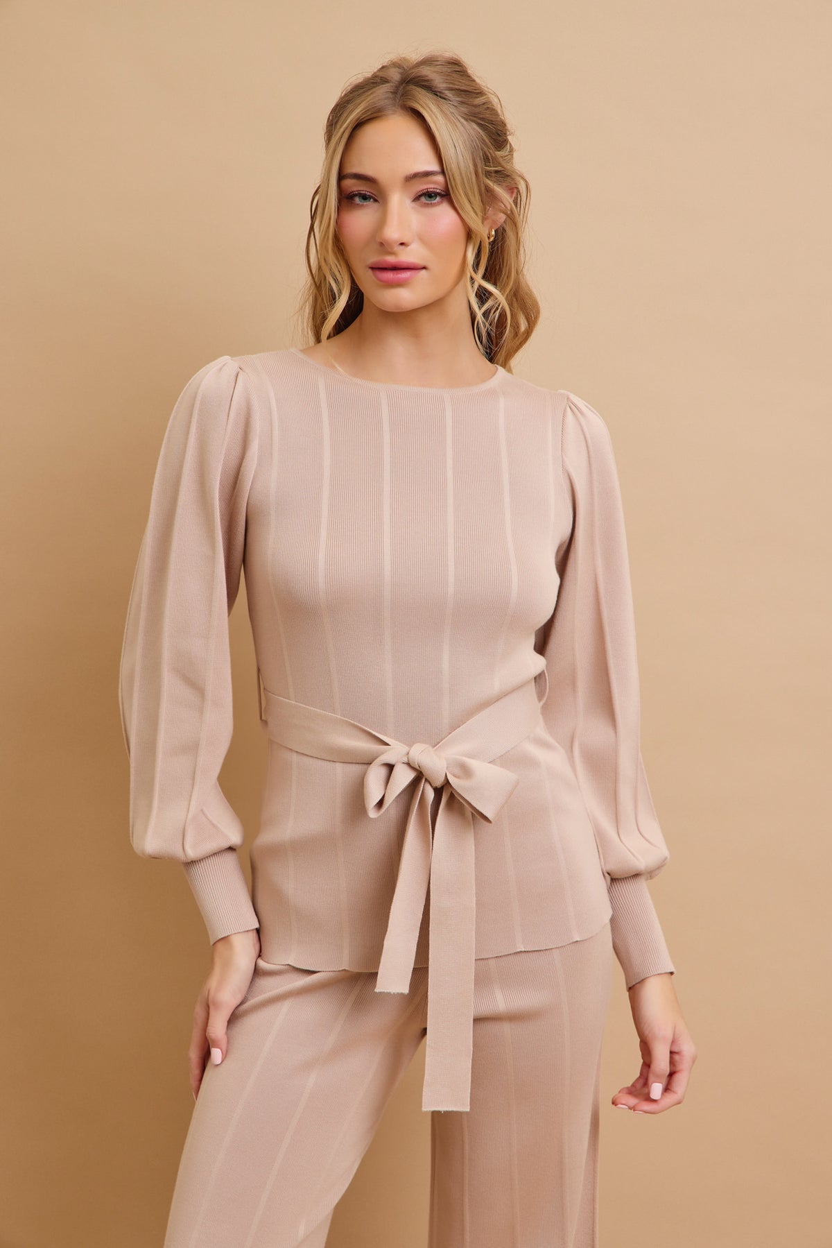 PORTOFINO BEIGE KNITTED SET