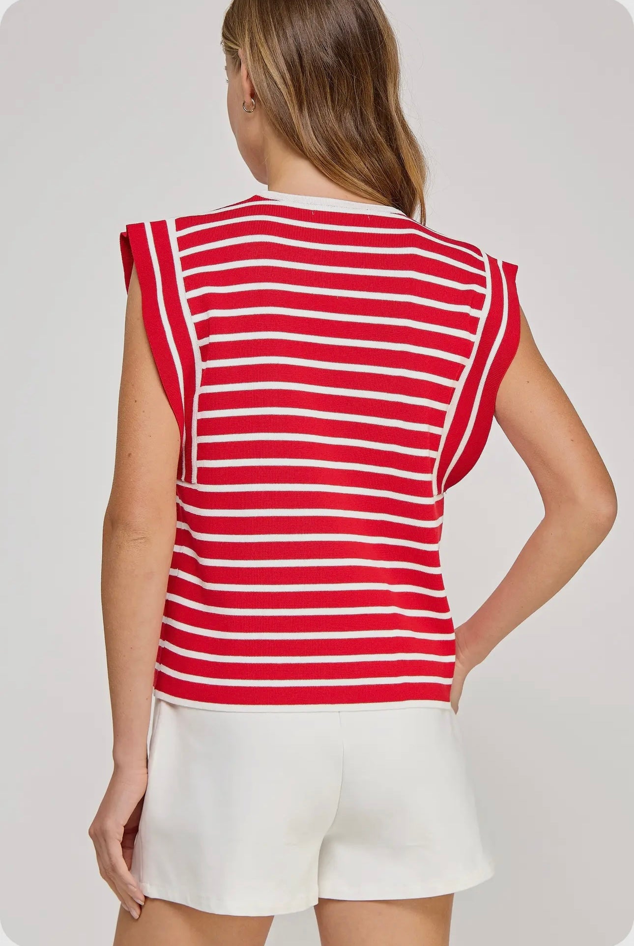 THE STRIPE TOP - RED