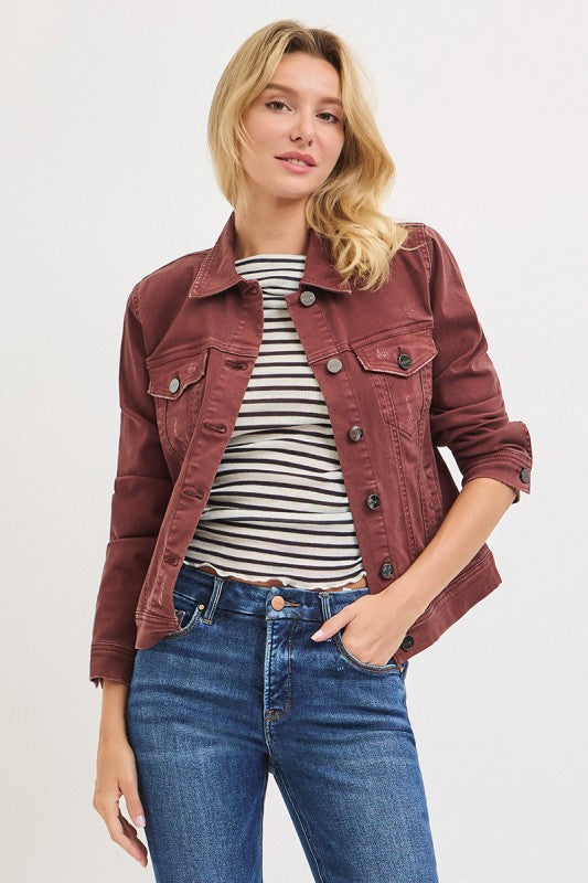 DENIM JACKET - CHOCOLATE