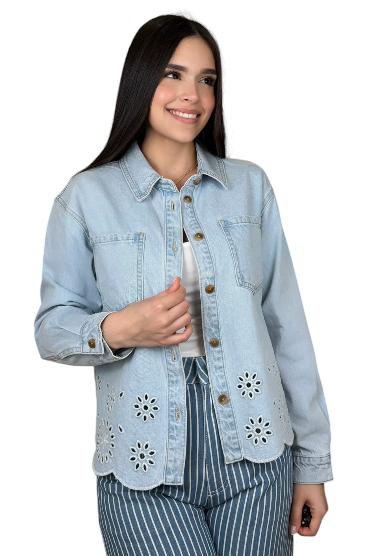PARIS EYELET DENIM JACKET