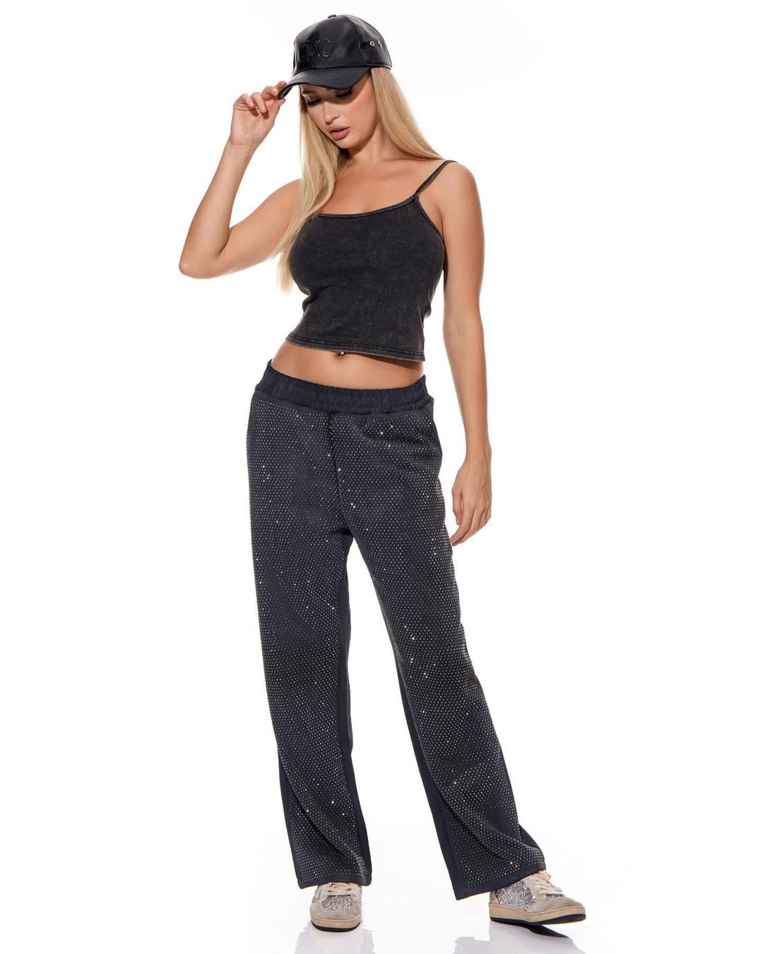 RHINESTONE TRENDY PANTS