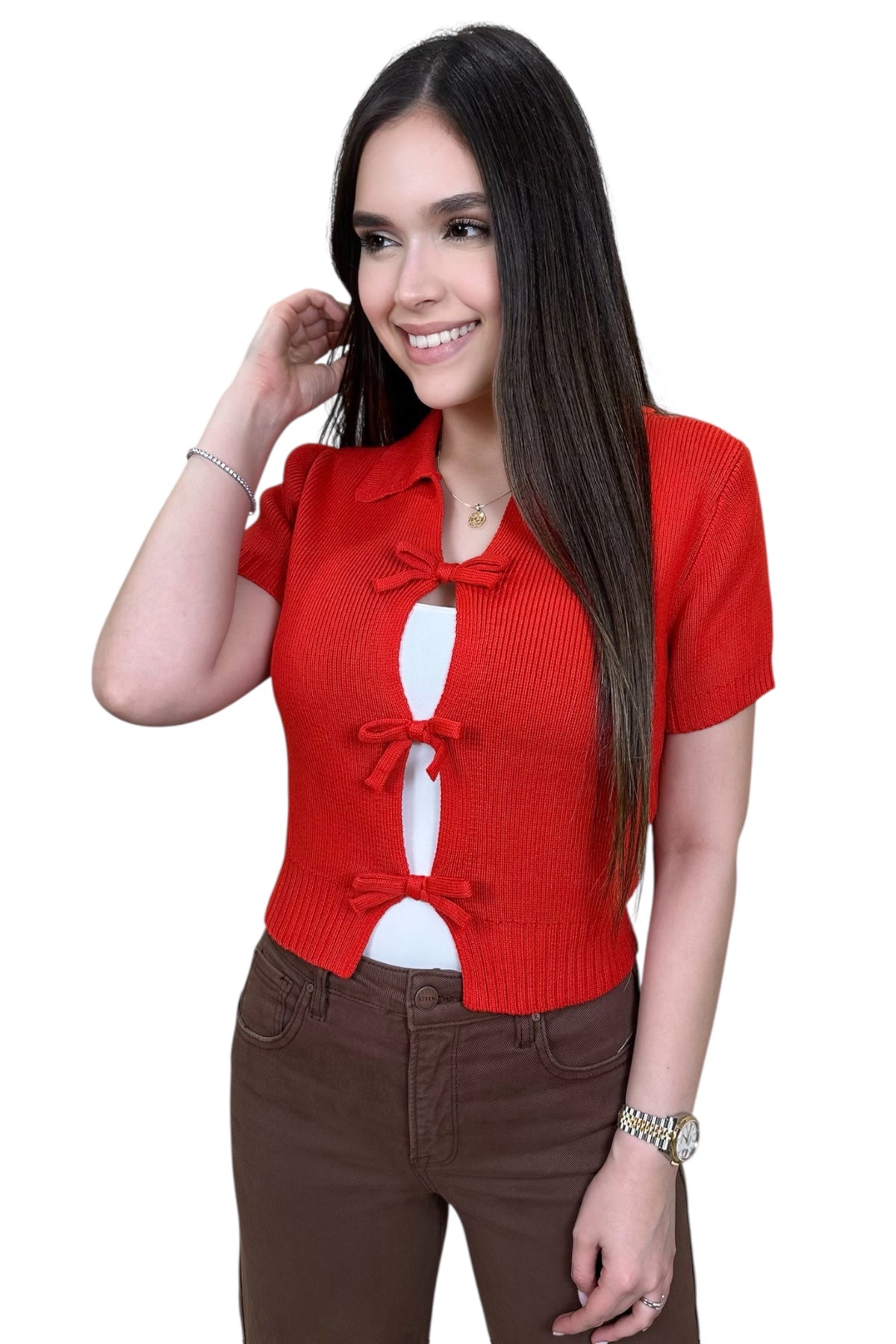 AMORE BOW TOP - RED