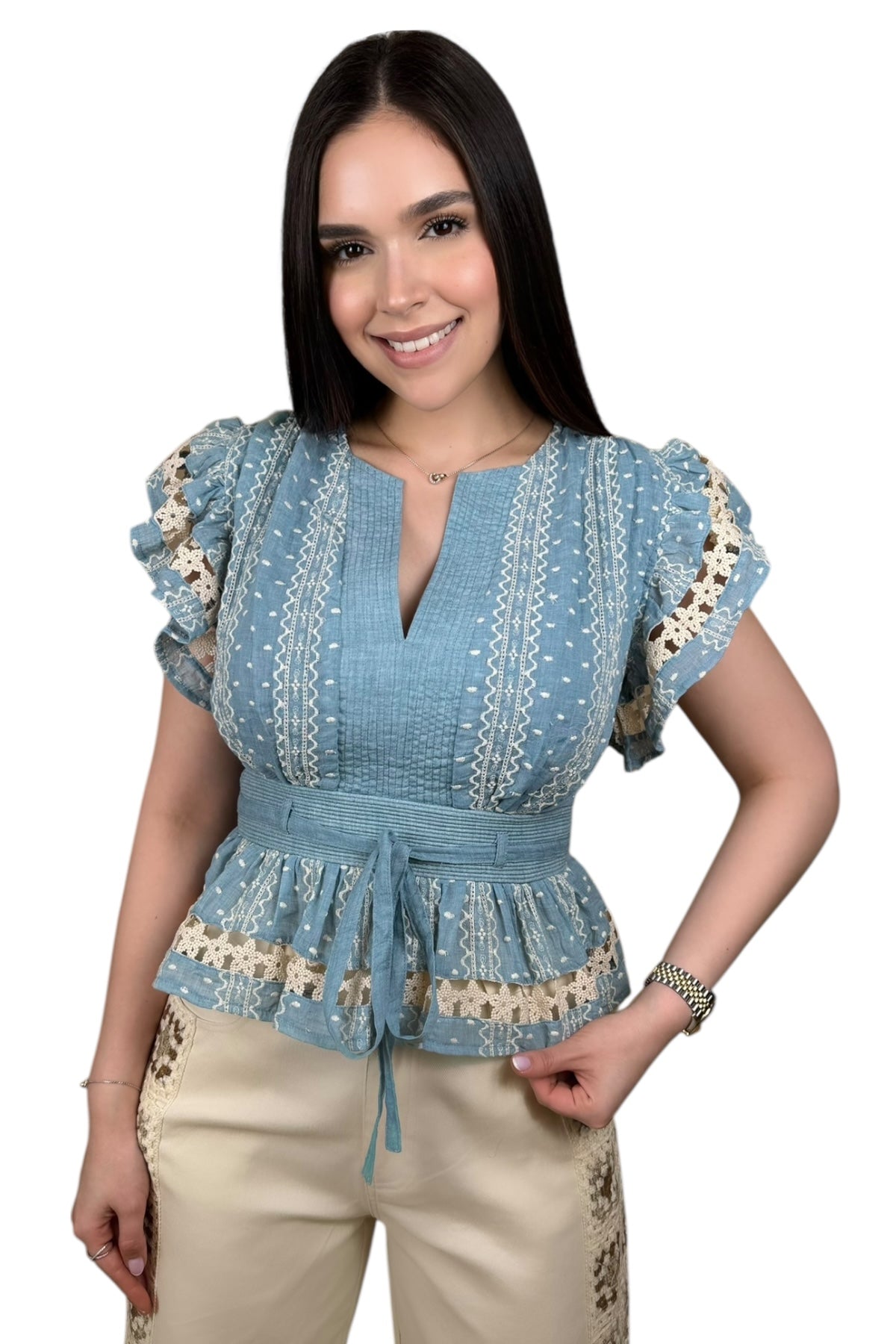 LA FLORÉ BLUE BLOUSE - PRE ORDER