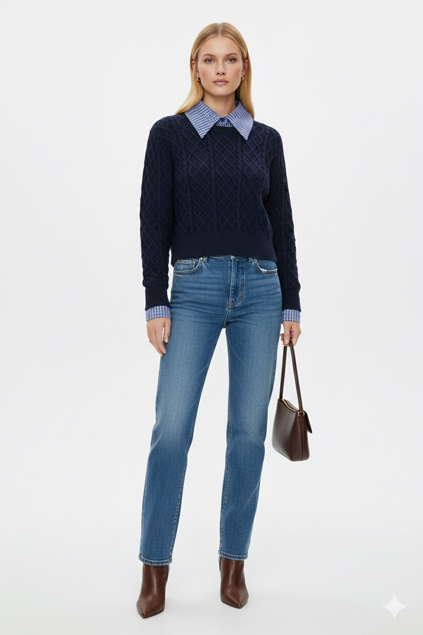 ITALIAN STRIPES NAVY SWEATER