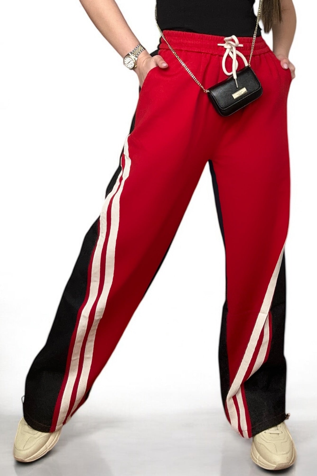 RED TRENDY PANTS