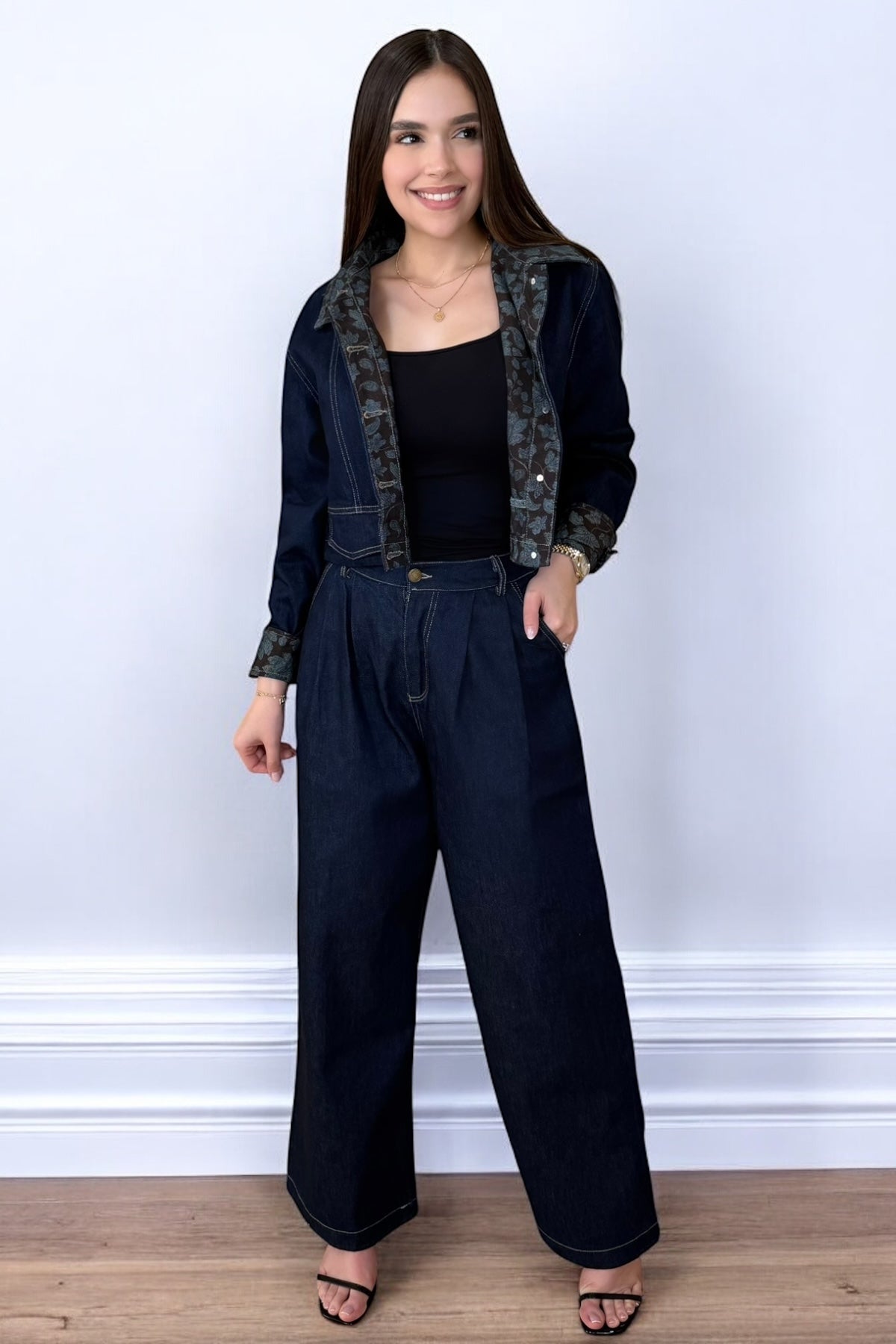 FLORAL DENIM DESIGN SET