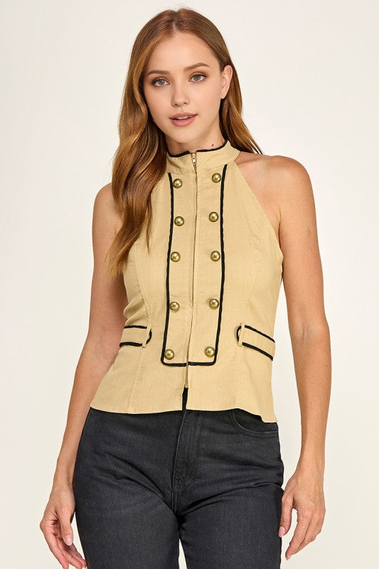NAPOLEON TOP - TAUPE