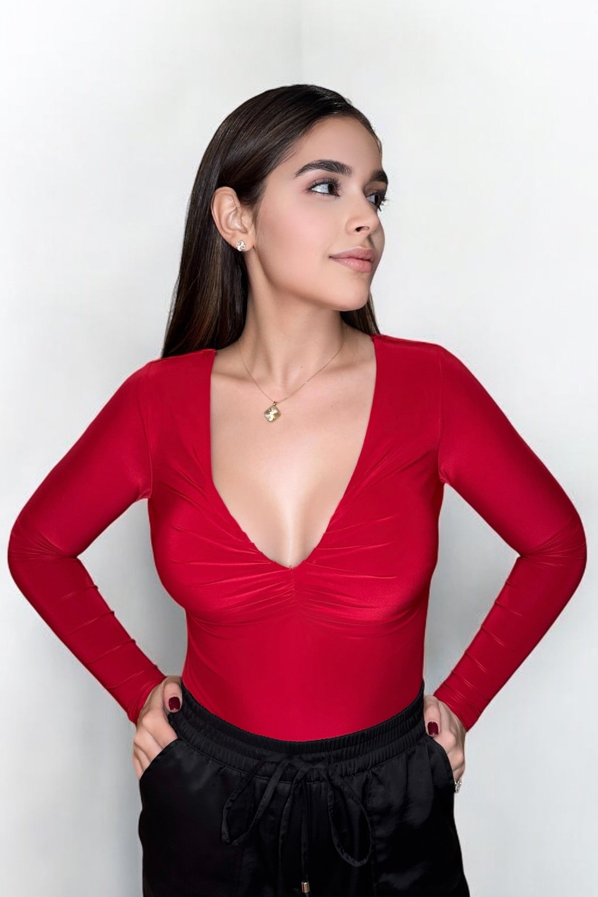 LONG SLEEVE BODYSUIT - RED