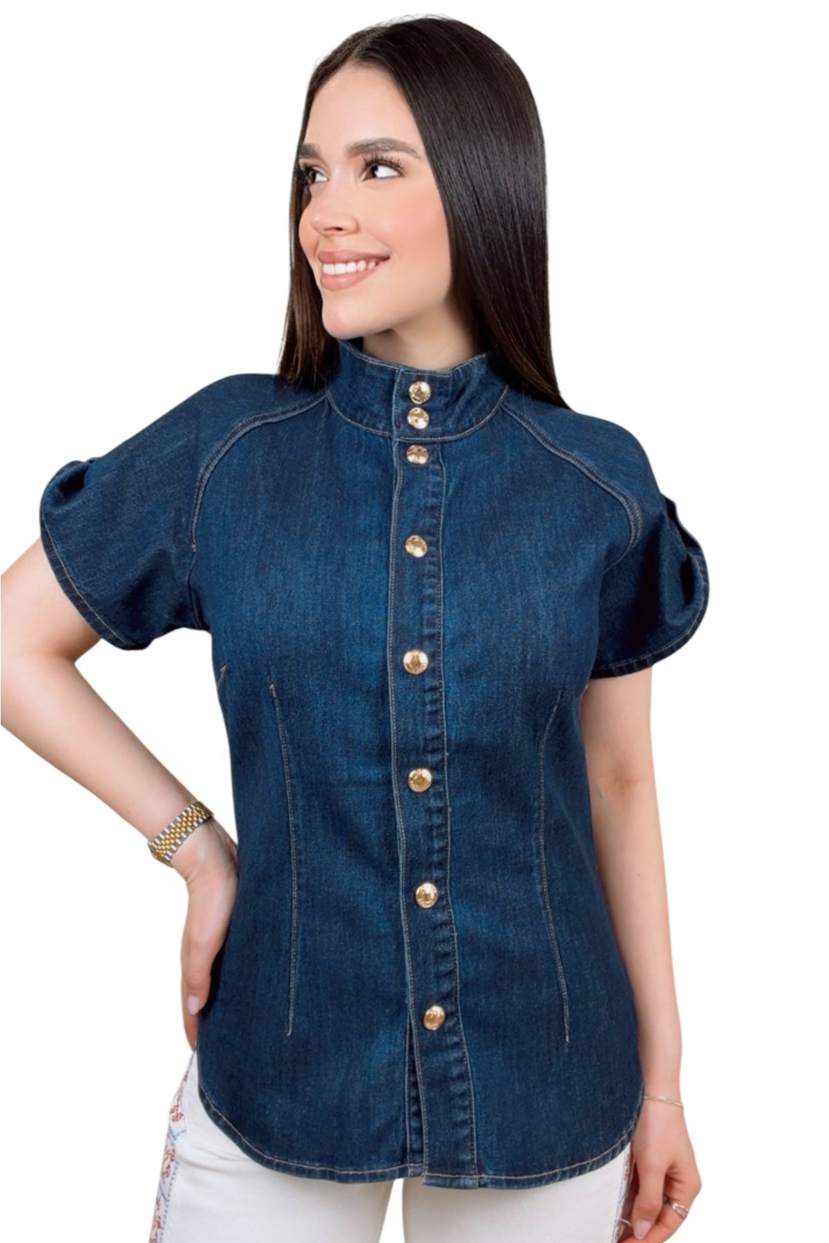 ELEGANCE DENIM BLOUSE