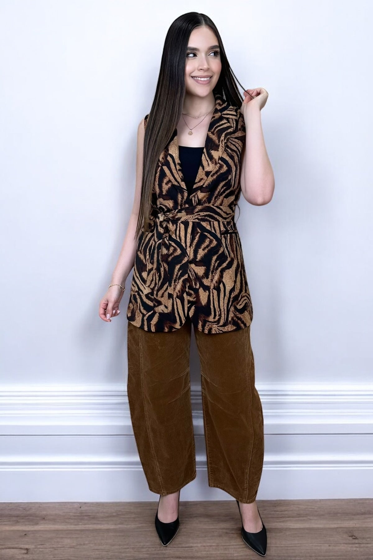 LEOPARD SATIN VEST