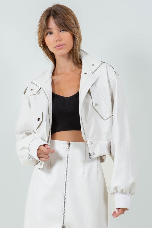 IVORY LEATHER JACKET