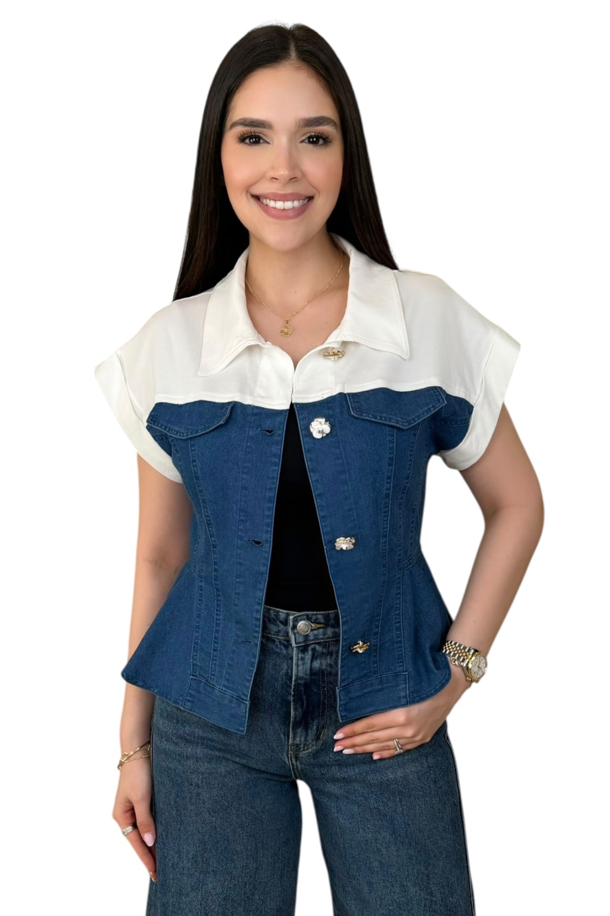 VICTORIA DENIM TOP