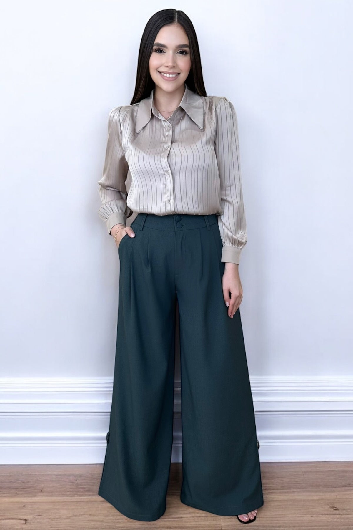 EMERALD PALAZZO PANTS