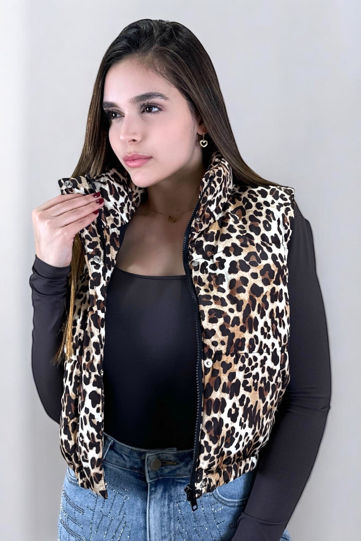 LEOPARD PUFFER VEST