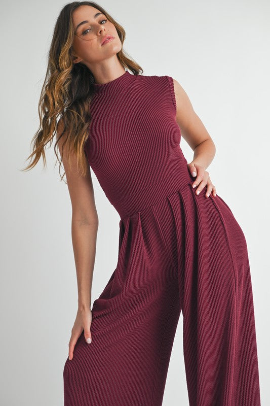 BURGUNDY JUMPSUIT