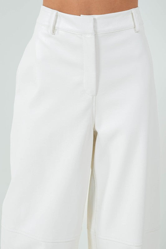 IVORY LEATHER PANT