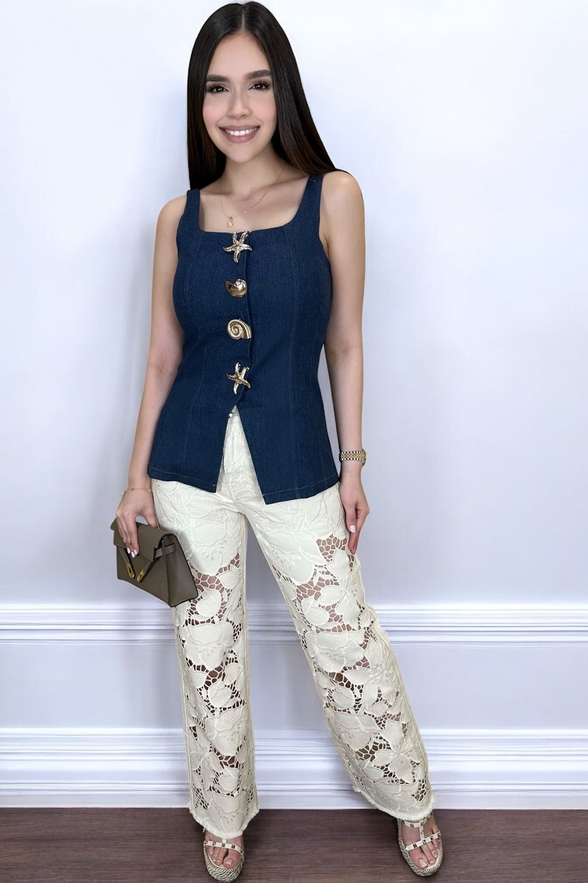 BORDADO JEANS - BEIGE