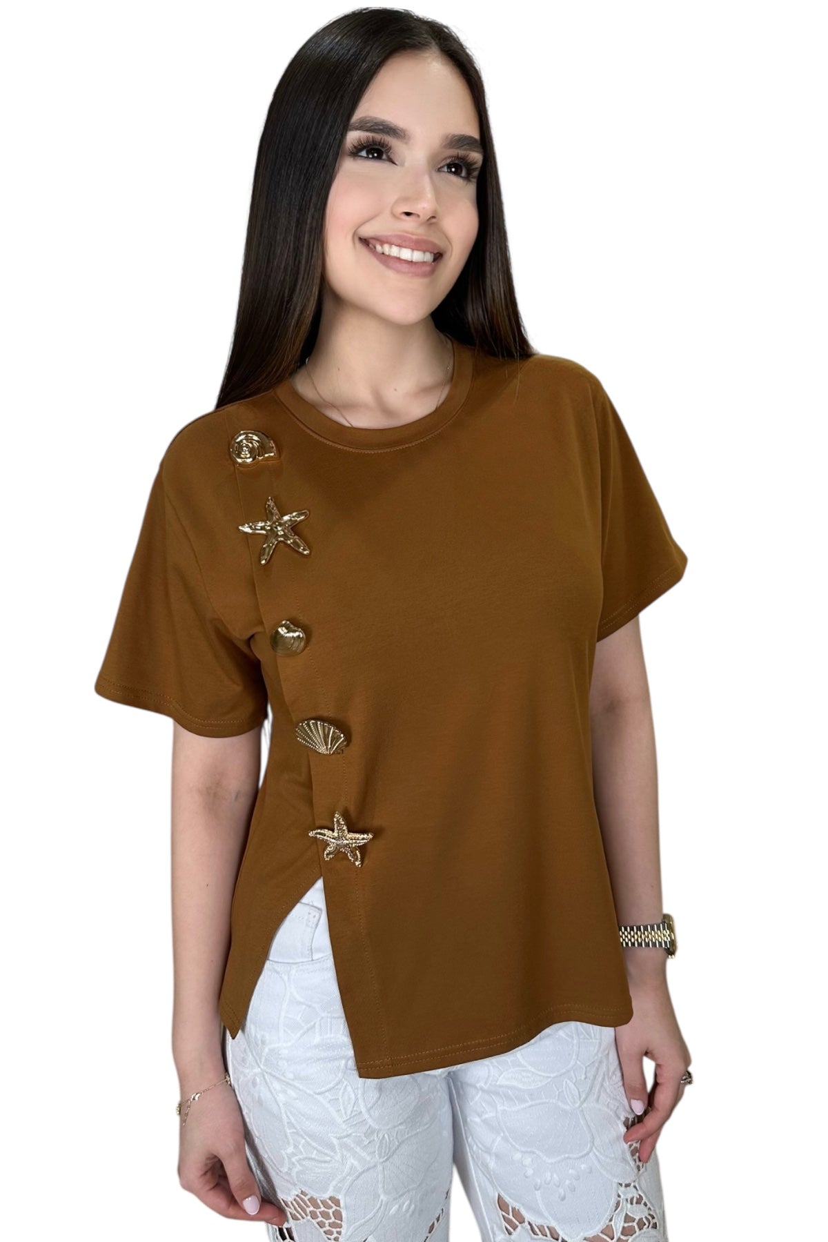 GOLDEN STAR TOP - BROWN