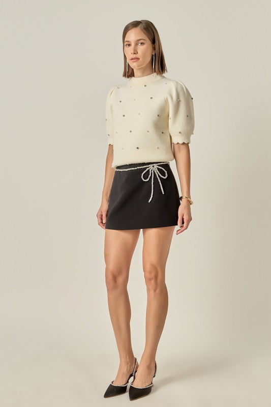 CRYSTAL PEARL SWEATER TOP