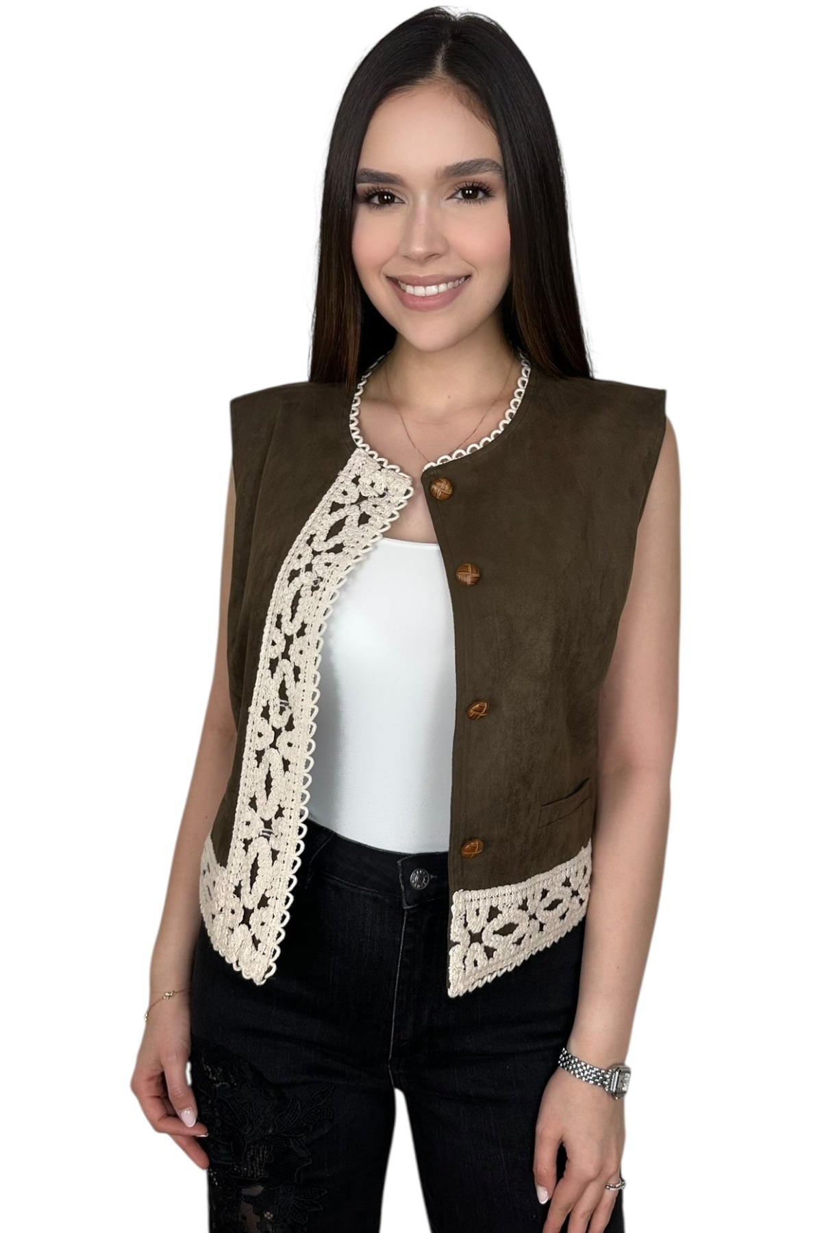 OLIVE CROCHET TOP