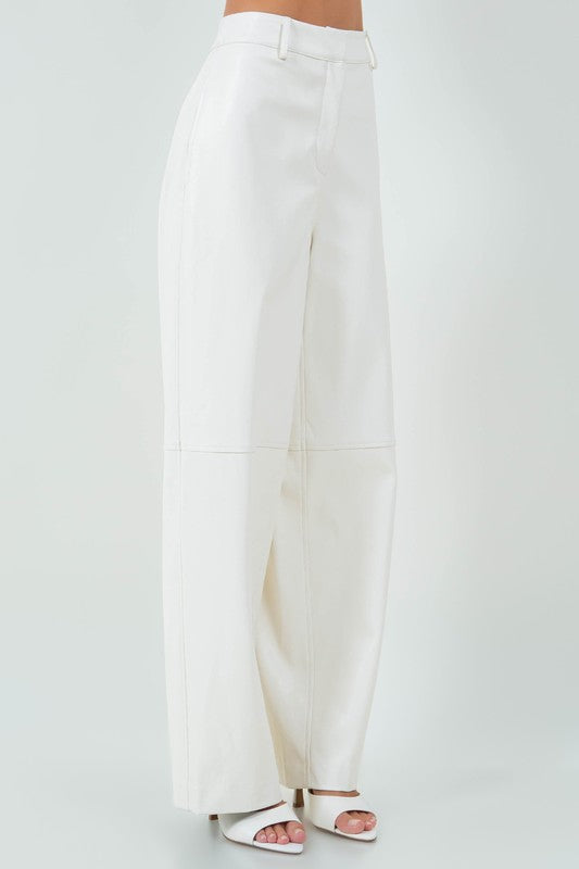 IVORY LEATHER PANT