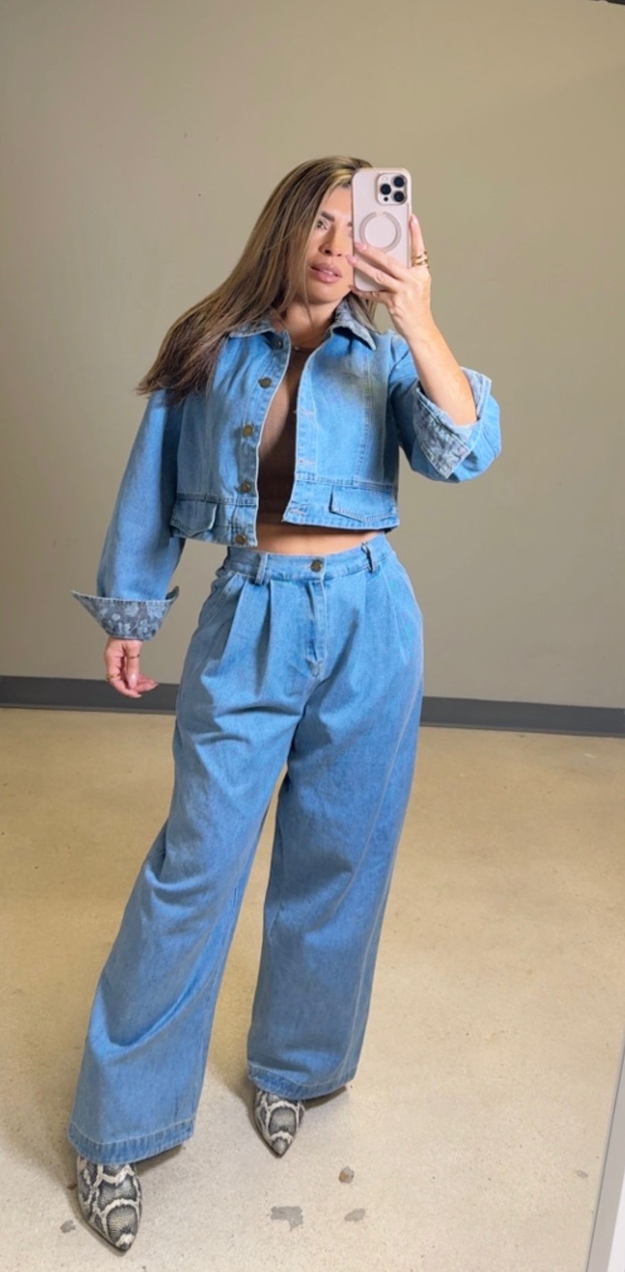 FLORAL LIGHT DENIM DESIGN SET