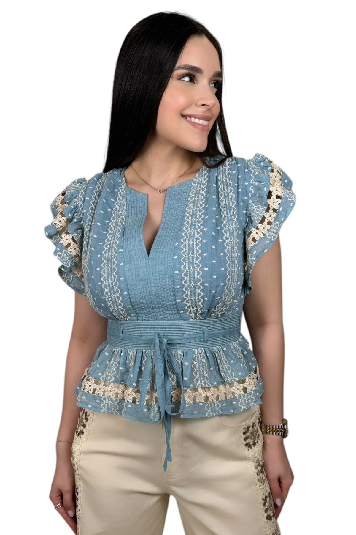LA FLORÉ BLUE BLOUSE - PRE ORDER