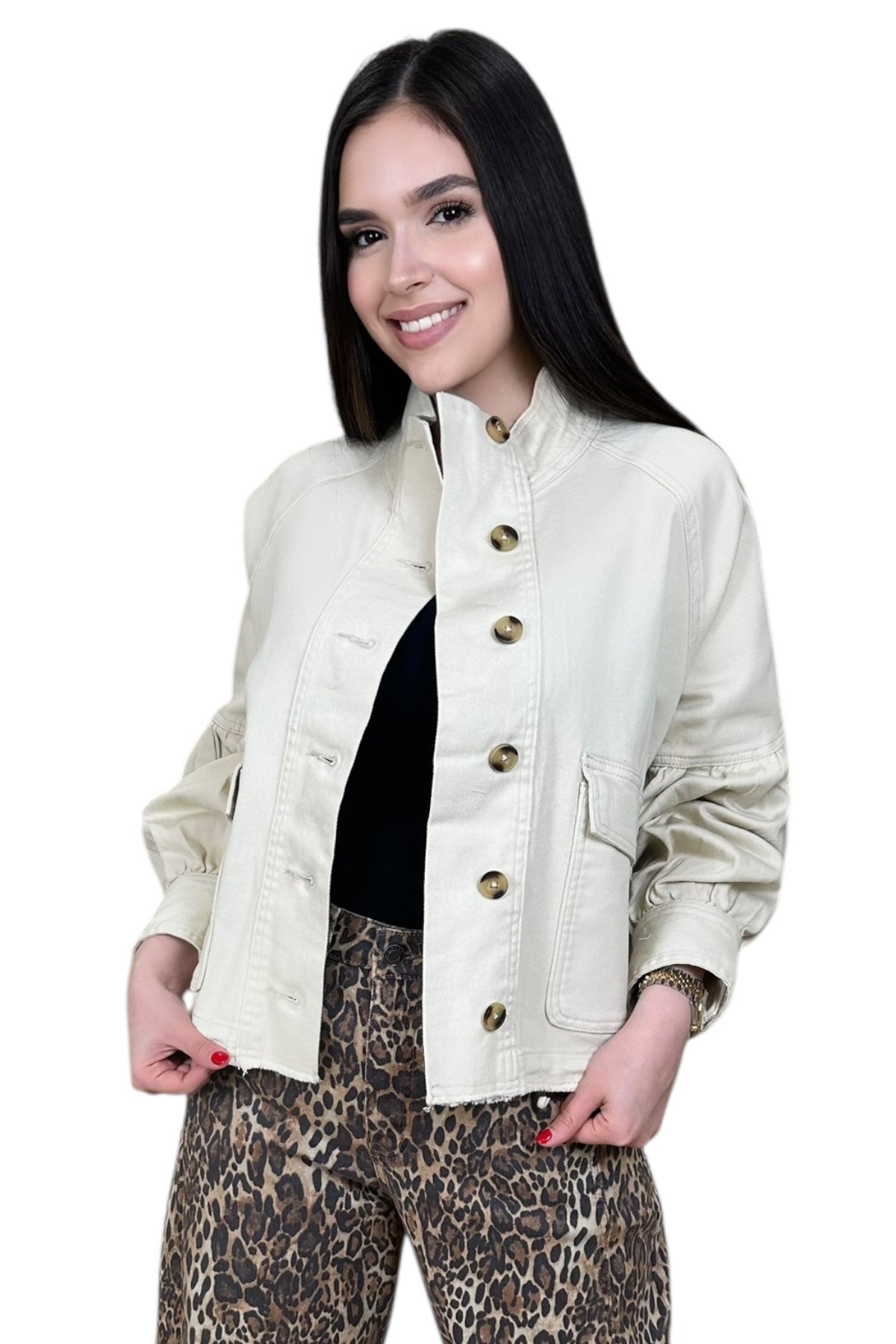 SASCHA DENIM JACKET - CREAM