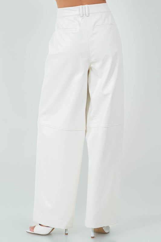 IVORY LEATHER PANT