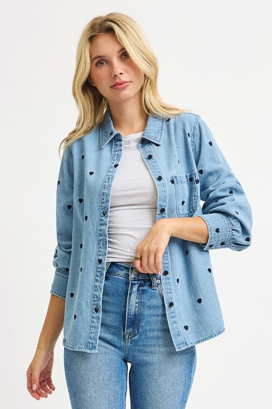 DENIM HEART TOP