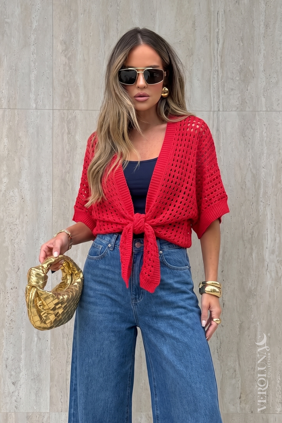 CROCHET ITALIAN TOP - RED