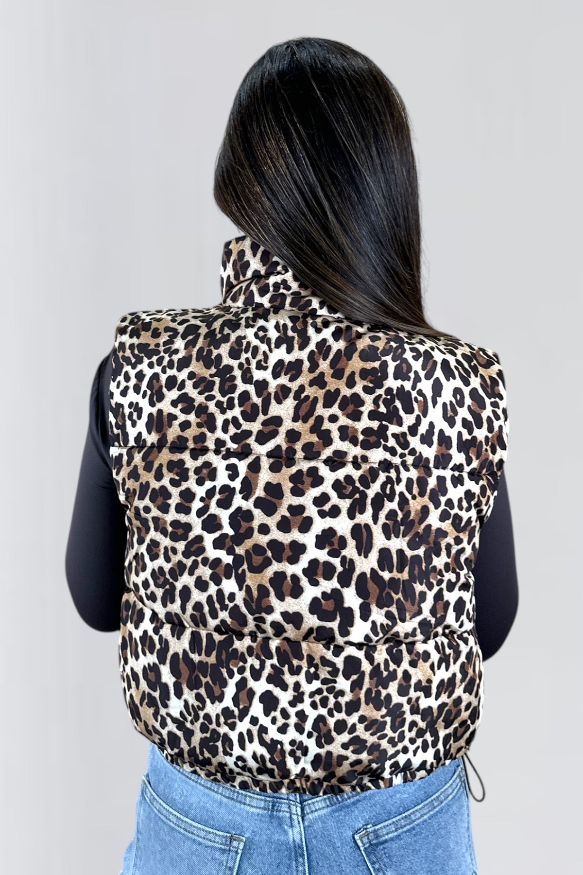 LEOPARD PUFFER VEST